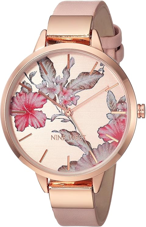 91tFCHrU6zL._AC_SY741_ Nine West Women's Floral Dial Smooth Strap Watch
